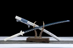 Alternative view of Azure Snow Silver Scale - Hand Forged 1045 Carbon Steel Katana Sword