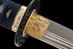 Azure Deep Gold - Hand Forged 1065 Carbon Steel Katana Sword