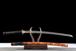 Golden Crimson Wave - Hand Forged Carbon Steel Katana Sword