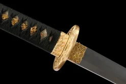 Black Gold Blue Silk - Hand Forged T10 Tool Steel Katana Sword