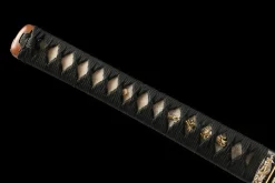 Alternative view of Deep Ocean Gold Thread - Hand Forged T10 Tool Steel Katana Sword