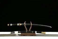 Alternative view of Black Heaven Feather - Hand Forged 1045 Carbon Steel Katana Sword