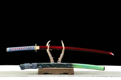Alternative view of Blood Blossom - Hand Forged 1065 Carbon Steel Katana Sword