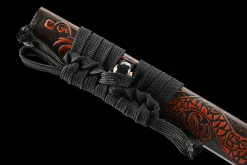 Alternative view of Crimson Sky Dragon - Hand Forged 1065 Carbon Steel Katana Sword