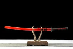Crimson Eclipse - Hand Forged 65Mn Spring Steel Katana Sword