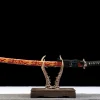 Golden Crimson Wave - Hand Forged Sanmai (Laminated Steel) Katana Sword