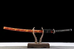 Golden Crimson Wave - Hand Forged Sanmai (Laminated Steel) Katana Sword