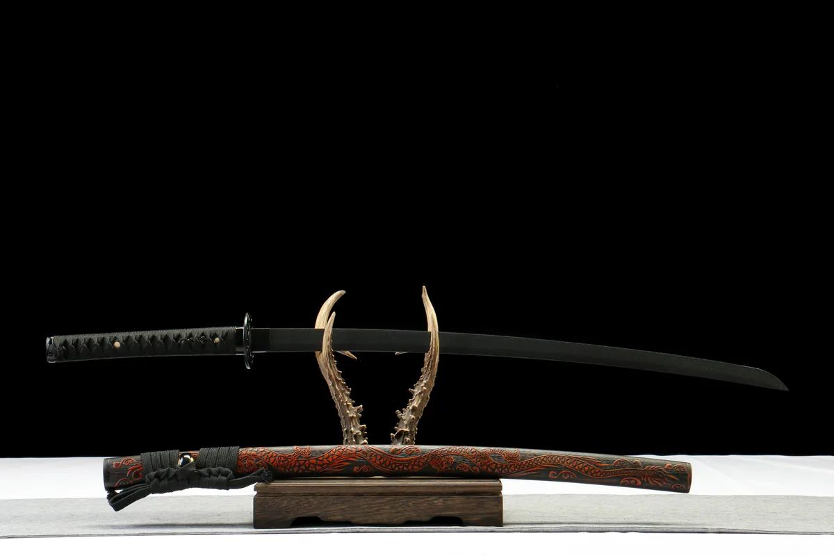 Black Thunder - Hand Forged Ceramic Coated Steel Katana Sword - Image 2