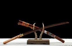 Alternative view of Ember Pattern - Hand Forged Damascus Steel Katana Sword