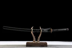 Golden Ink Feather - Hand Forged Clay-Tempered Damascus Steel Katana Sword