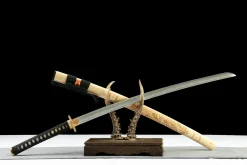 Alternative view of Plain Edge - Hand Forged Clay-Tempered Damascus Steel Katana Sword
