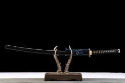Black Gold Blue Silk - Hand Forged T10 Tool Steel Katana Sword