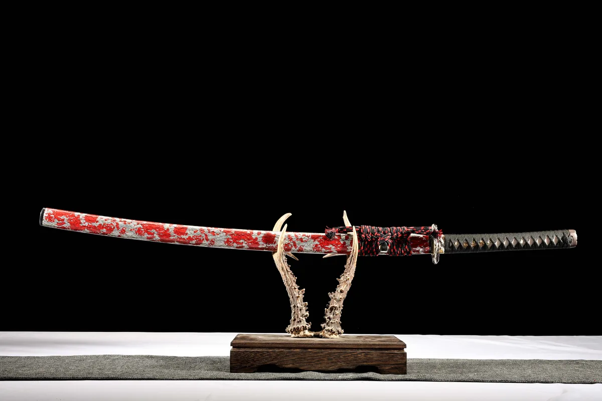 Crimson Flame Cloud Cleave - Hand Forged T10 Tool Steel Katana Sword - Image 4