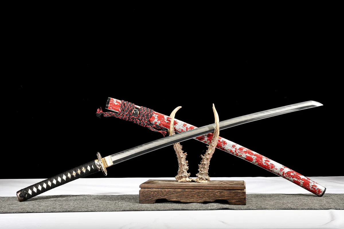 Crimson Flame Cloud Cleave - Hand Forged T10 Tool Steel Katana Sword - Image 8
