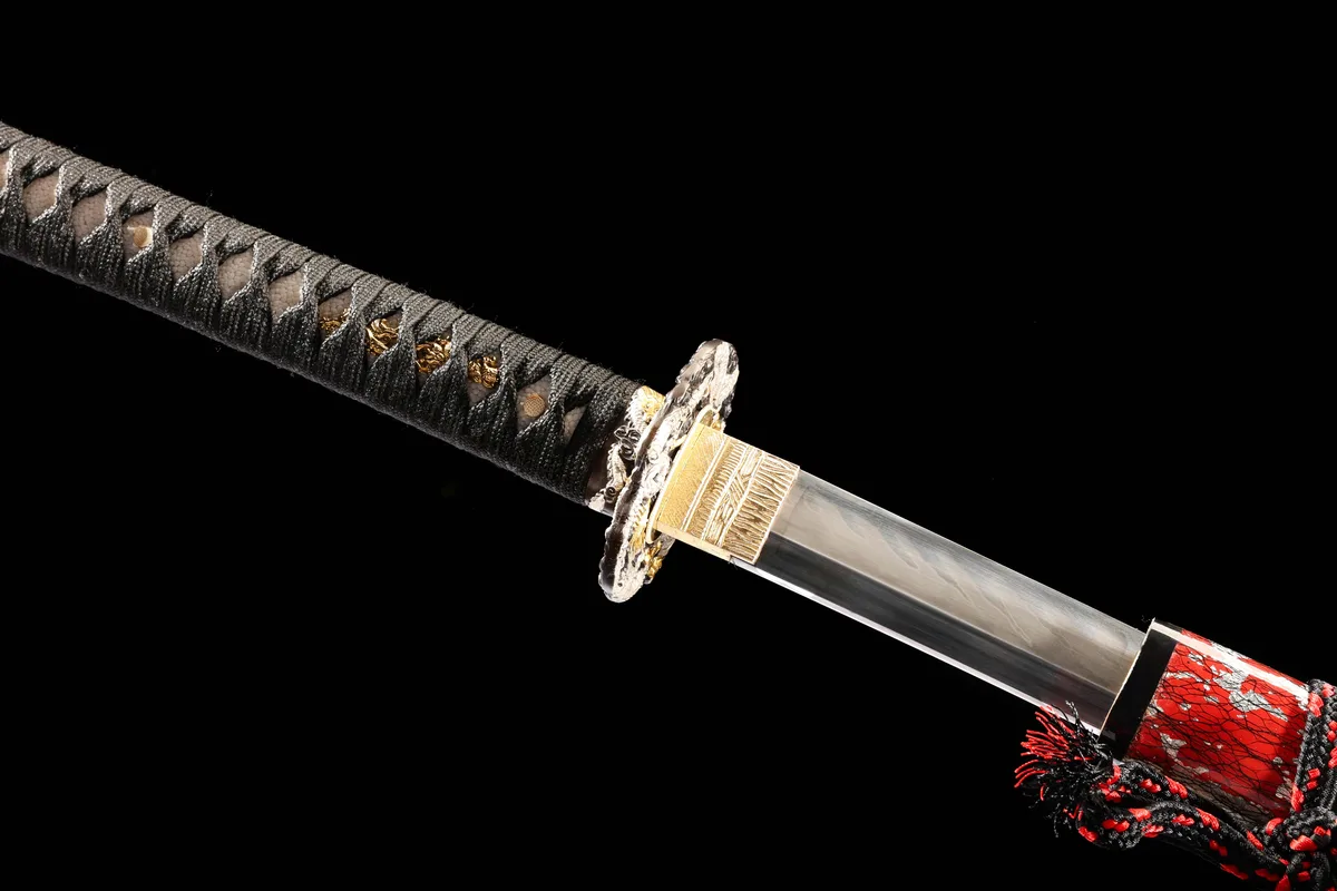 Crimson Flame Cloud Cleave - Hand Forged T10 Tool Steel Katana Sword - Image 9