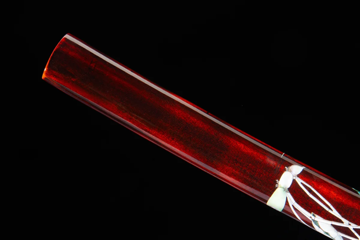Red Wheel Flower - Hand Forged T10 Tool Steel Katana Sword - Image 10