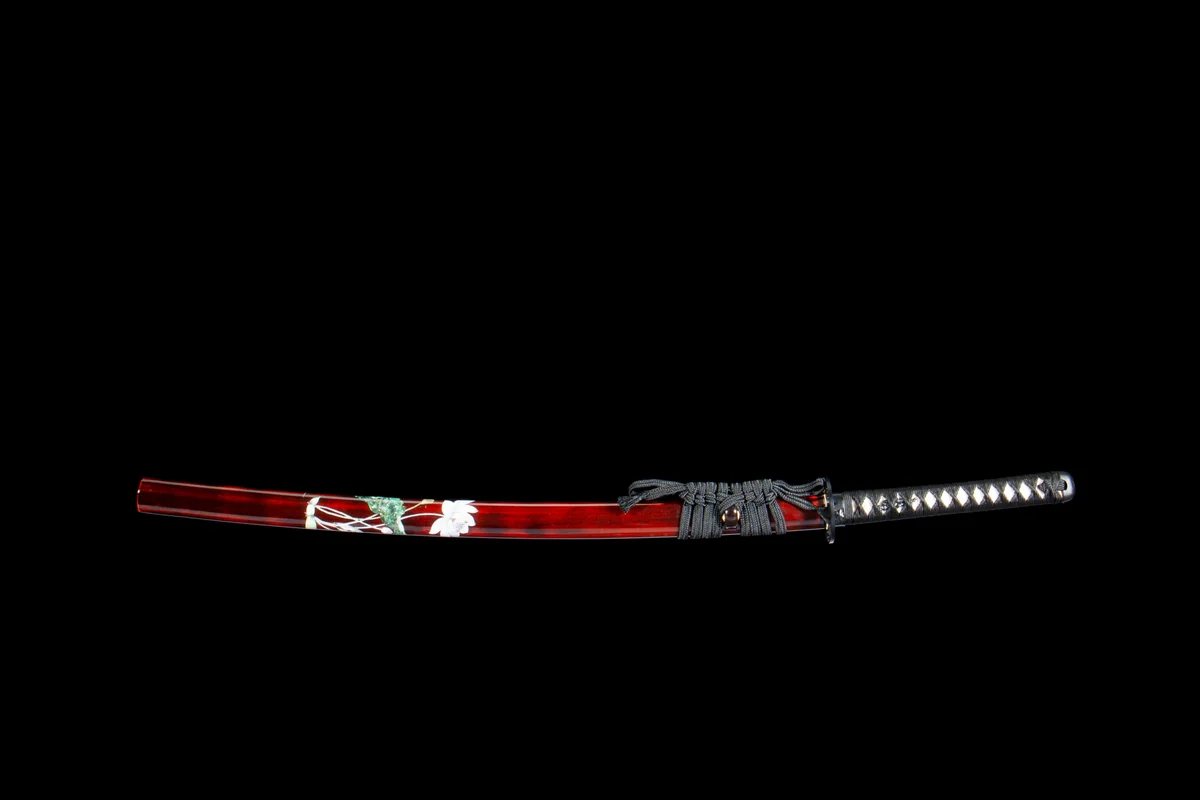 Red Wheel Flower - Hand Forged T10 Tool Steel Katana Sword - Image 3